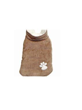 Dog Winter Jacket Tan Corduroy Faux Fur-Lined Unisex XS - NEW